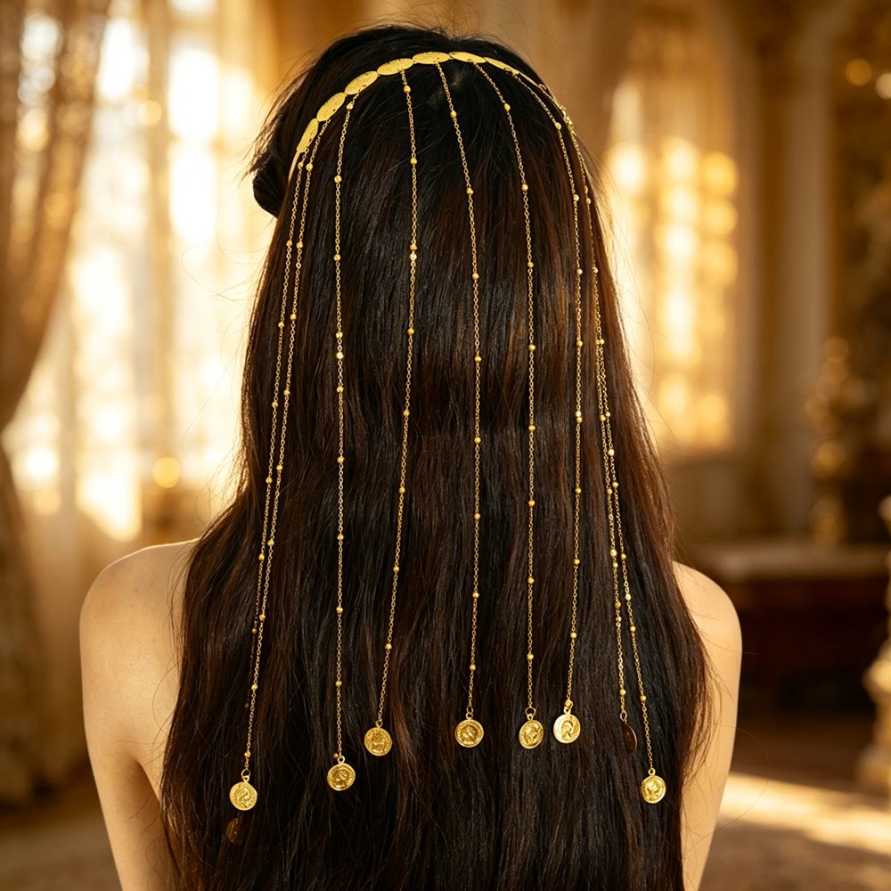 Ethnic Fashion Co In - Catena per capelli etnica boho gipsy