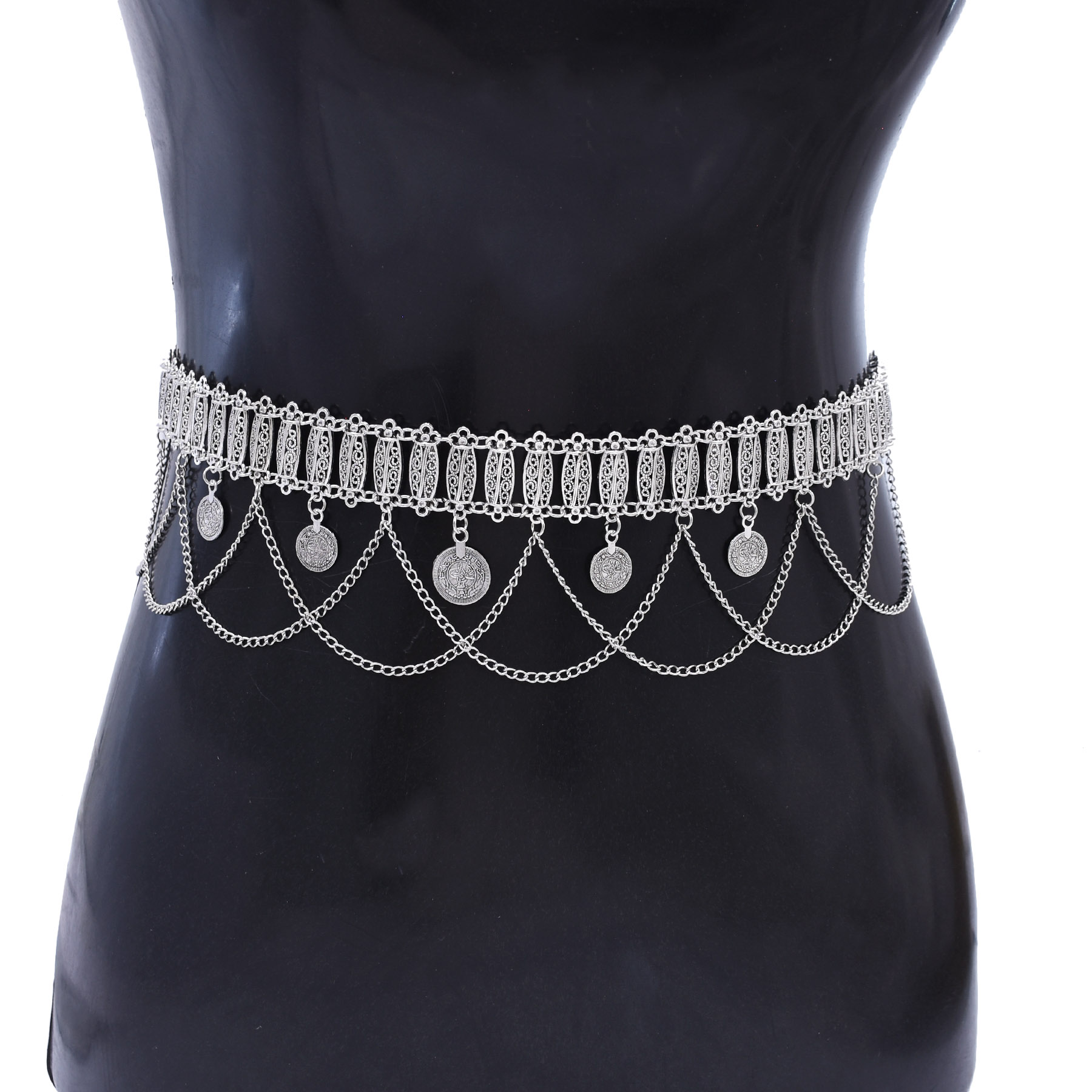 Ethnic Fashion Co In - Catena a moneta in lega argentata
