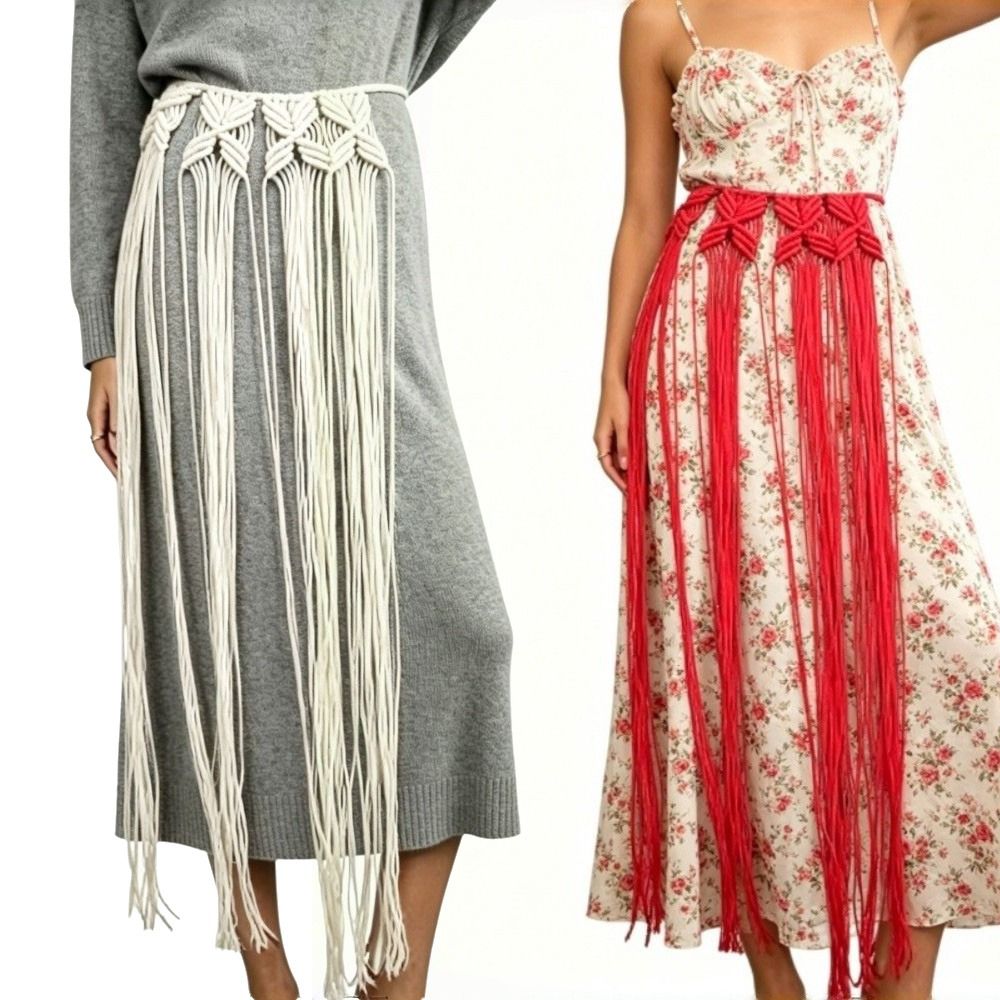 Ethnic Fashion Designers - Copricostume Bohemien in Rete con Frange