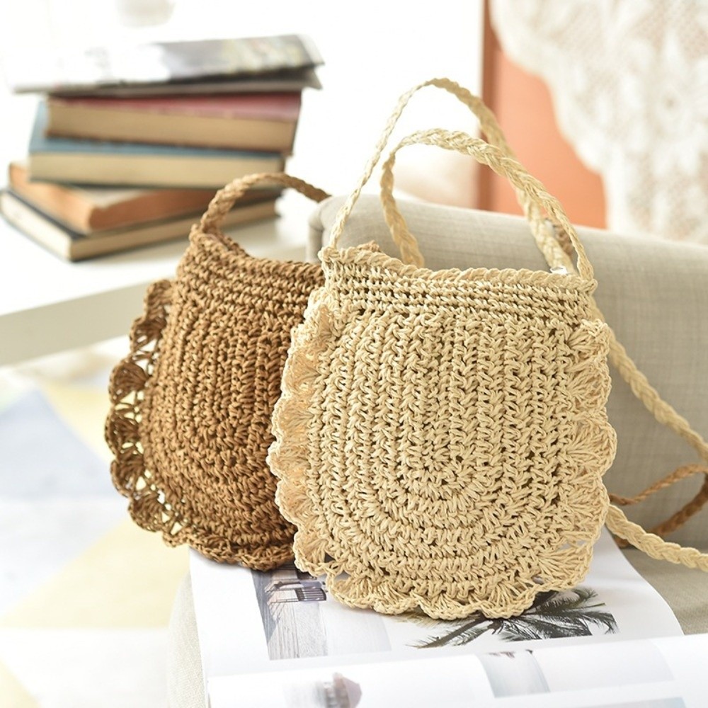 Ethnic Fashion Trend - Borsa a tracolla in paglia intrecciata