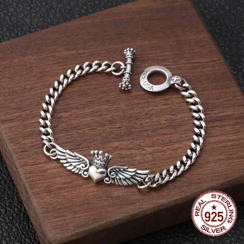 Ethnic Fashion Trend - Bracciale in argento sterling S925 corona