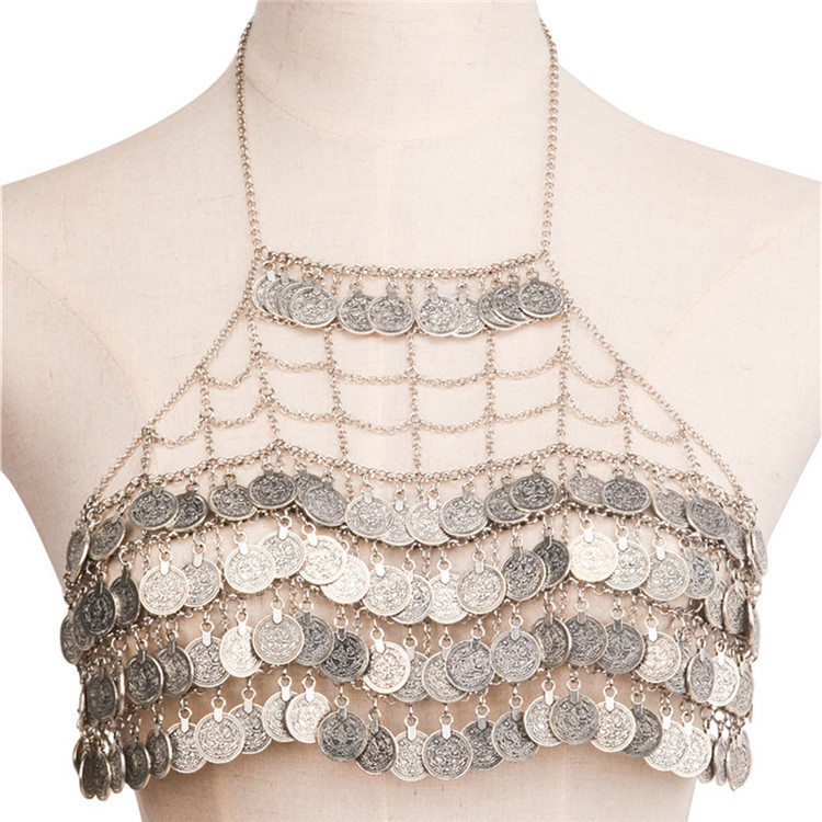 Ethnic Fashion Co In - Spiaggia Gypsy Coin Nappa Reggiseno sexy