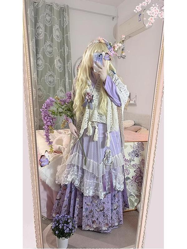 Hanbok Modern Set - Set Hanbok Viola Stile Lolita Carino