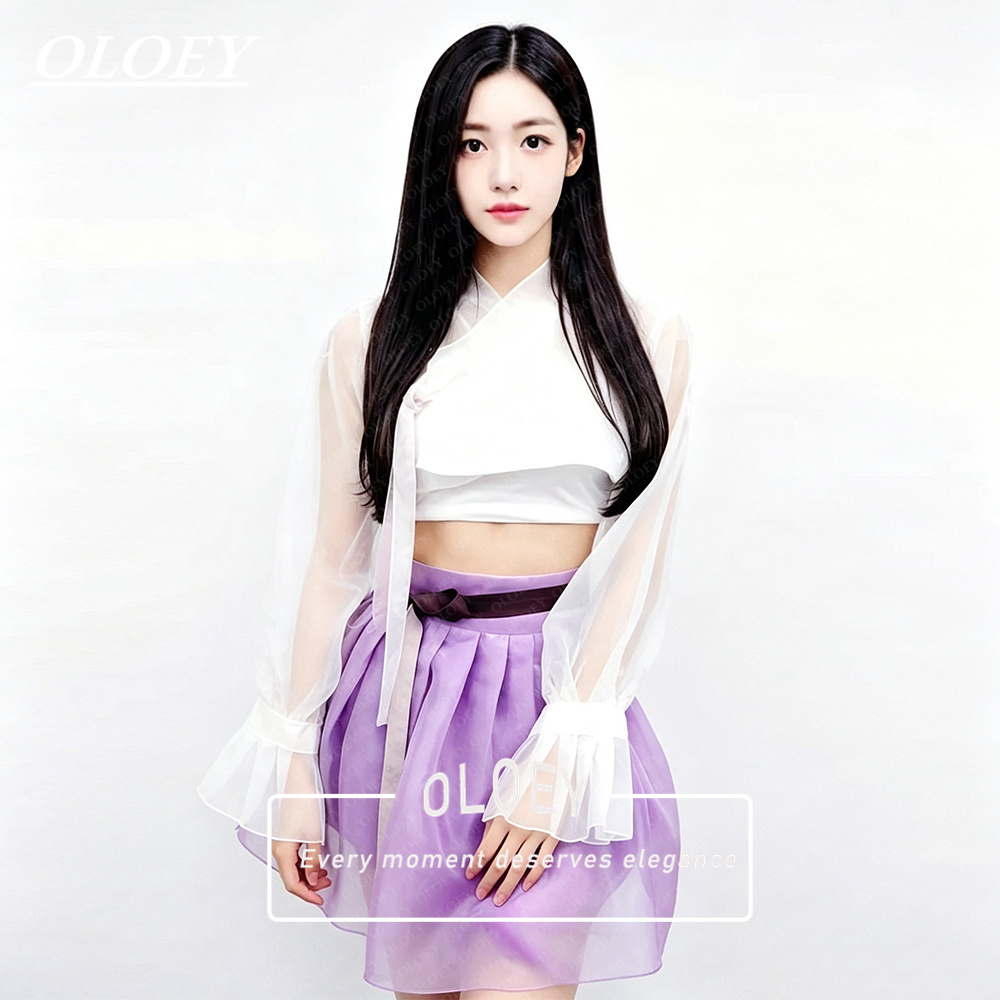 Hanbok Modern Set - OLOEY Set Hanbok Corto Moderno Viola