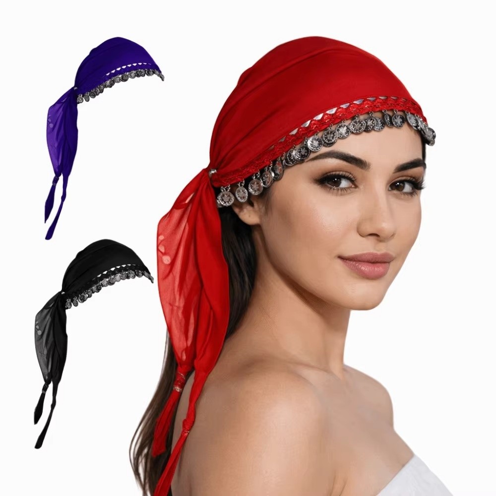 Ethnic Fashion Co In - Decorazioni con Monete, Copricapo all'Uncinetto, Copricapo
