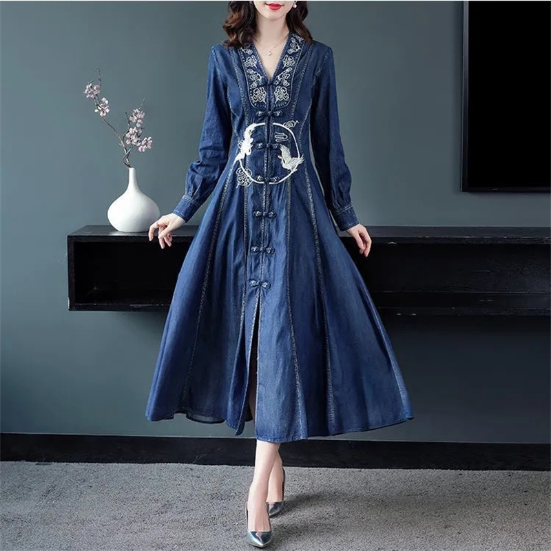 Abito in denim a maniche lungh - Ethnic Fashion Designers recensione e prezzo