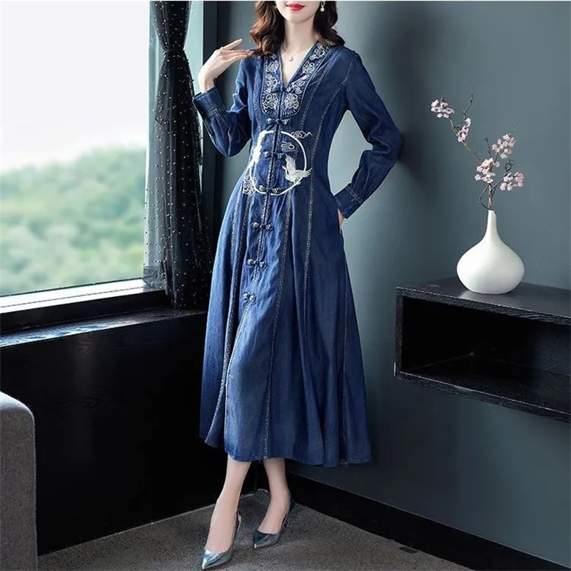 Abito in denim a maniche lungh - Ethnic Fashion Designers recensione e prezzo